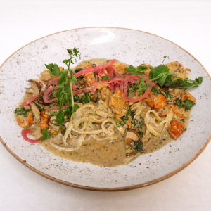 Pasta Tiger Scampi "Basilicum en Look"